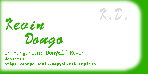 kevin dongo business card